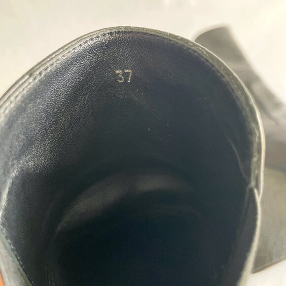 Moncler Women's Black Leather Wedge Ankle Boots Size 37 / US 6.5 - Picture 10 of 10